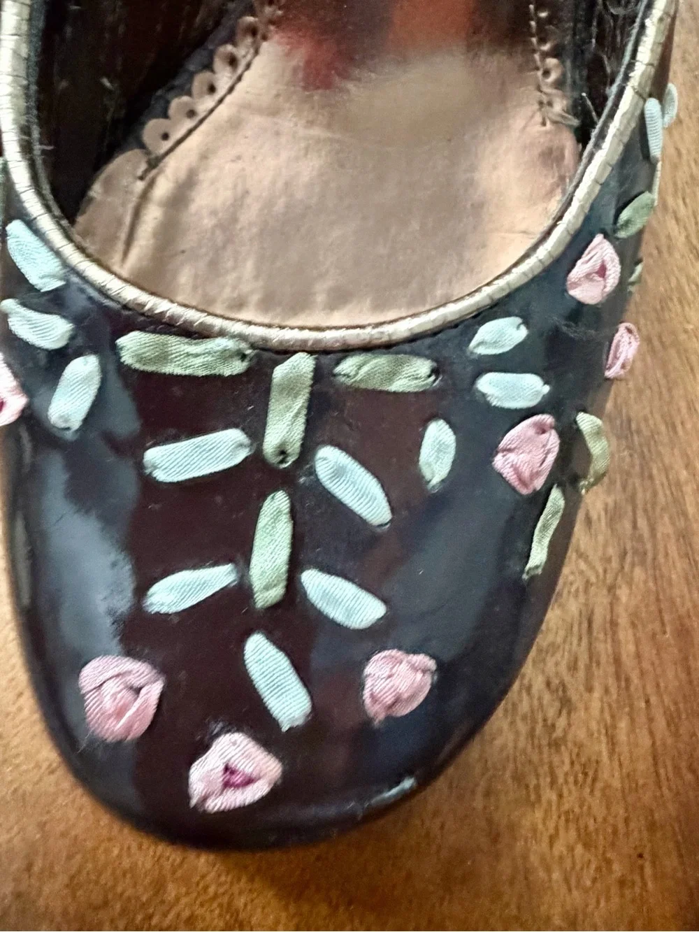 Deep Brown Floral Embroidered Women's Steve Madden Pumps